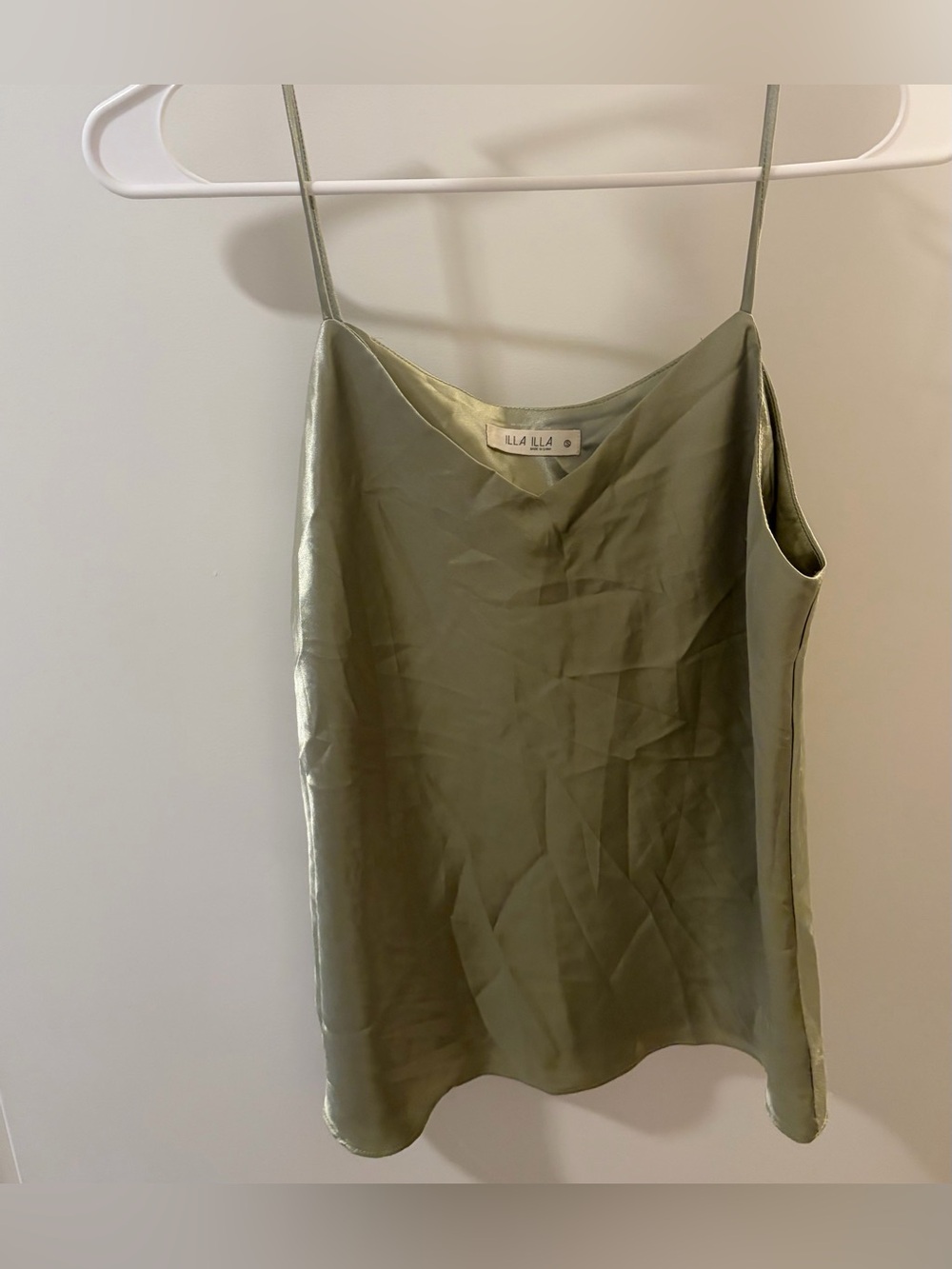 ILLA ILLA Olive Green Satin Camisole